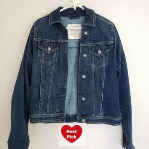 Hollister Denim Jacket Dark Wash Advanced Stretch Denim Jacket M